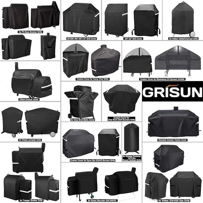 Grisun Grill Cover for Oklahoma Joe's Longhorn Combo Grill, Anti-Fade Waterproof BBQ Cover for Oklahoma Joe's Charcoal/LP Gas/Smoker Combo, Fabric Handle for Easy Put On and Take Off, 600D Polyester