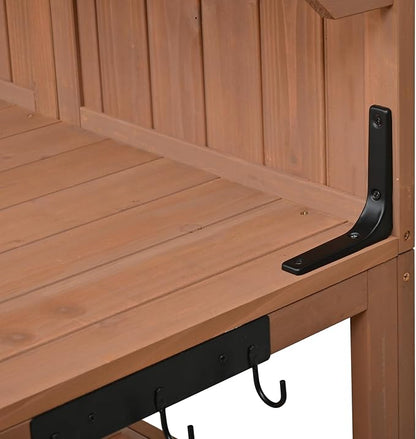 Christopher Knight Home Belfast 50.20" W Outdoor Potting Bench Table, Fir Wood Potting Table, Large Gardening Workstation with Storage Shelf, Ample Space Garden Tools Organizer for Backyard, Natural