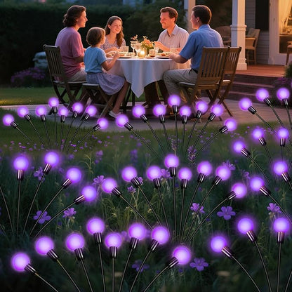 ZFNN Solar Garden Lights Outdoor, 4 Pack Firefly Swaying Lights Purple, Waterproof 4 Pack 24 Heads Garden Decor for Yard Patio Pathway Lawn, Gardening Gifts for Women Christmas Decoration