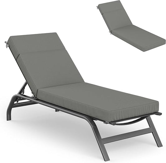 Chaise Lounge Cushions Outdoor, 80" L X 26" W X 4" D Lounge Chair Cushions for Outdoor Furniture, High-Density Foam Outdoor Chaise Cushion-Waterproof Fade-Resistant ThickPatio lounge chair cushion