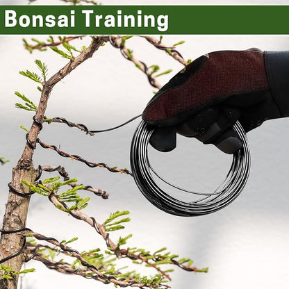 Bonsai Training Wire Set of 4, Total 128 Feet (32 Feet Each Size) 3 Size - 1.0MM, 1.5MM, 2.0MM, Corrosion and Rust Resistant (with Bonsai Wire Cutter)