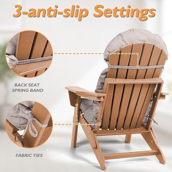 Adirondack Chair Cushions Set of 2, Rocking Chair Cushions High Back, Thickened Patio Chair pad for Indoor and Outdoor, 44''L x 19''W x 4''H