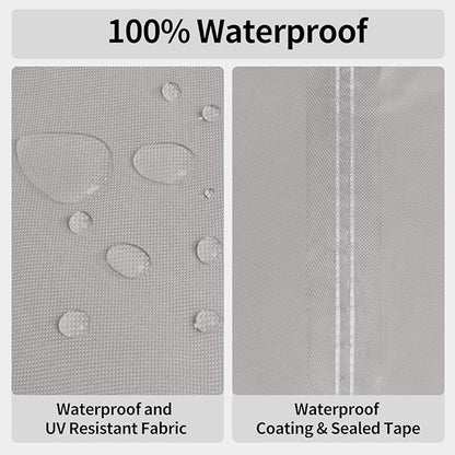 Easy-Going Patio Chair Cover UV Resistant Outdoor Chair Cover Bicolor Waterproof Outdoor Furniture Cover with Reflective Hemming (2 Pack-32Wx37Dx31H inch, Gray/Dark Gray)