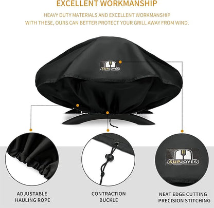 Grill Cover for Weber Q Series Grills, Portable BBQ Cover for Weber Q1200, Q1000 and Q100 Series