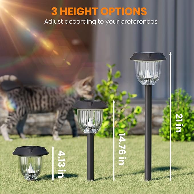 AOSEA Bright 10 Pack Solar Lights Outdoor Waterproof IP65,LED Sola Pathway Lights for Outside,Landscape Path Lighting,Garden Decor for Yard,Patio,Landscape,Walkway,Sidewalk,Driveway,Lawn (Cold White)