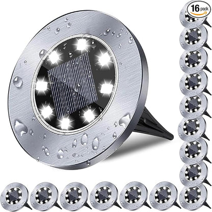 Rayolon Solar Ground Light, Waterproof Solar Garden Lights, Upgraded Outdoor Garden Waterproof Bright in-Ground Light, Landscape Lights for Pathway,Yard,Deck,Lawn,Patio,Walkway