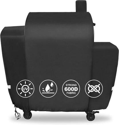 QuliMetal Grill Cover for Pit Boss Platinum Laredo 1000 Wood Pellet Grills, PB1000PL - 600D Heavy Duty Waterproof Fade Resistant Pit Boss Laredo 1000 Grill Cover with Elastic Drawstrings&Zipper Design