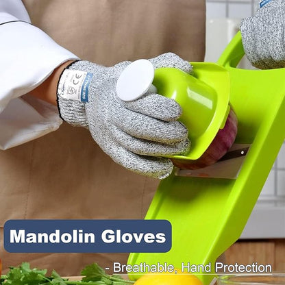 Dowellife Cut Resistant Gloves Food Grade Level 5 Protection, Safety Kitchen Cuts Gloves for Oyster Shucking, Fish Fillet Processing, Mandolin Slicing, Meat Cutting and Wood Carving (X-Large-12 Pairs)