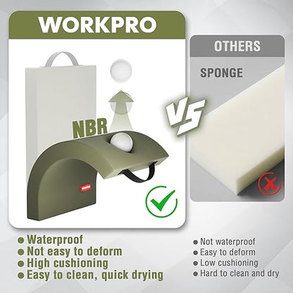 WORKPRO 17" Kneeling Pad with Removable Cover, Soft Pad Cushioning for Knee, Large Foam Kneeler Pad for Gardening, Daily Chores, Workout Supplies, Green