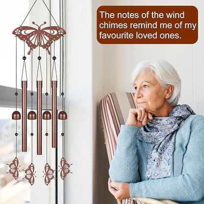 Metals Butterfly Wind Chimes for Outside to Create a Zen Atmosphere Suitable for Outdoor Garden Patio Home Decor,Melodious Melodic Tones Wind Chimes Suitable as A Birthday Gift for Women Mom