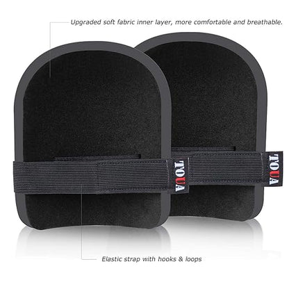 TOUA Gardening Knee Pads Lightweight Waterproof Foam Kneepads with Soft Inner Layer, Unisex-Adult, Easy Fit & Clean with Adjustable Straps for Home, Work, Garden, Cleaning, Flooring, Construction Work(Black)