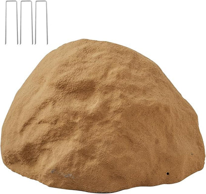 VEVOR Faux Rock Cover, Outdoor Fake Rock Well Pump Cover, Realistic Natural Texture, Lightweight & Weather-Resistant Artificial Boulder for Landscaping Garden Yard Décor, Sandy Brown, Medium Size