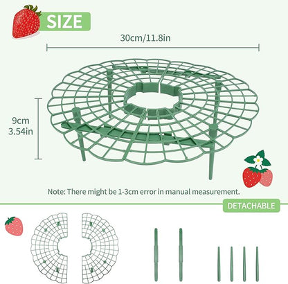 5 Packs Strawberry Supports - Reusable Strawberry Plant Stand Waterproof Growing Frame Plastic Fruit Tray Protectors Sturdy Strawberry Growing Racks to Keep Strawberries Off Mold, Rot and Dirt