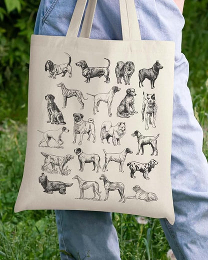 AUSVKAI Canvas Tote Bag Aesthetic for Women, Cute Reusable Cloth Cotton Bags for Shopping Beach Grocery