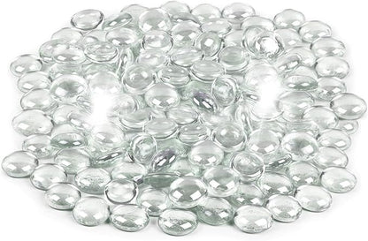 19 Pound Fire Glass Beads for Fire Pit 1/2 inch Tempered Glass Rocks Ultra Clear