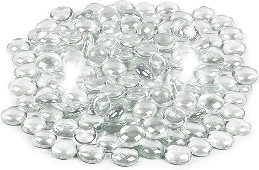 19 Pound Fire Glass Beads for Fire Pit 1/2 inch Tempered Glass Rocks Ultra Clear