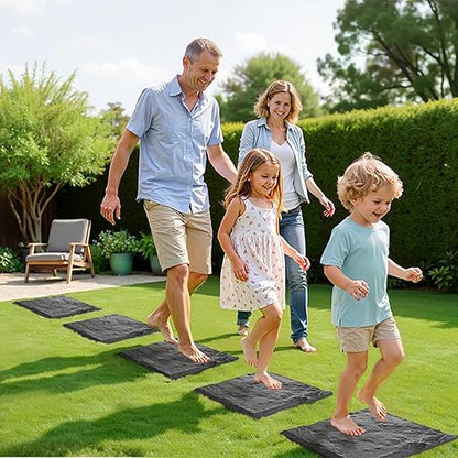 VEVOR Garden Stepping Stones, 8Pcs 15.5 x 15.5 in, Decorative Stepping Stones with Stakes, Weather-Resistant Plastic Pathway Pavers, Smooth Surface, Outdoor Walkway for Lawn Patio Landscape, Grey