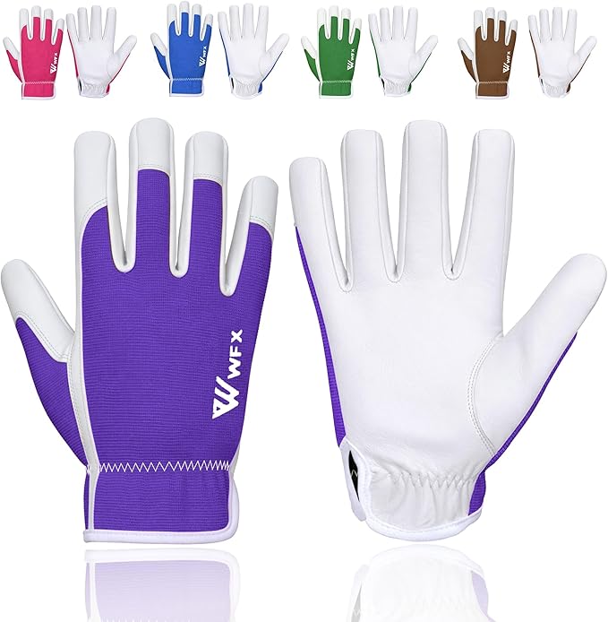Work Gloves Gardening Breathable Rigger Palm Gardening Gloves Ladies Mens Gripper Utility Leather Thorn Proof