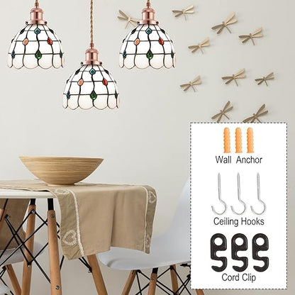 15.4ft Pendant Light Cord Kit, Industrial Vintage Plug in E26 Socket Hanging Light with Switch, Hemp Rope Hanging Light Fixture for Pendant Lamp Farmhouse Lamp Cable DIY