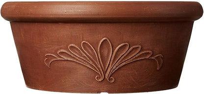 PSW Pot Collection TA30TC 12-inch Plastic/Stone/Wood Composite Bulb Pan Planter – No Drainage Hole (Drillable), Shallow Indoor/Outer Pot for Succulents, Bonsai, Fairy Gardens, Herbs, Terra Cotta Color