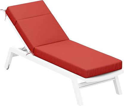 Chaise Lounge Cushion for Outdoor Furniture, Waterproof Fade and Tear Resistant Lounge Deck Chair Cushions for Patio Lawn Pool Resort Hotel