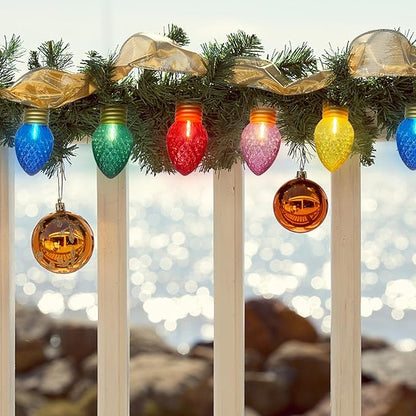 16Ft Jumbo LED Multicolor Christmas String Lights Outdoor with 10 LED Strawberry Bulb, Connectable Hanging String Lights for Indoor Home Outdoor Porch Patio Eave Xmas Trees Roofline Decorations
