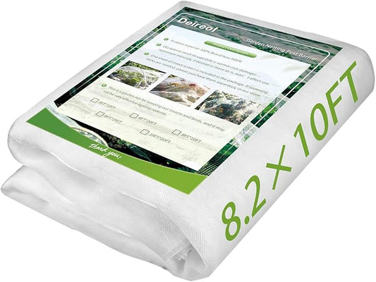Garden Netting & Plant Netting, 8.2'x10' Fine Mesh Plant Protection Barrier, Garden Net Covers for Raised Beds, Mesh Fencing & Tree Net Bags, Protect Vegetables, Fruits, Plants & Flowers