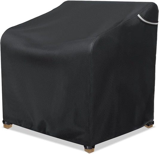 AKEfit Patio Chair Covers for Outdoor Furniture Waterproof 1 Pack,Heavy Duty Waterproof Outdoor Chair Covers for All-Weather Protection Lawn Lounge Deep Seat,Black-32Wx37Dx36H inches