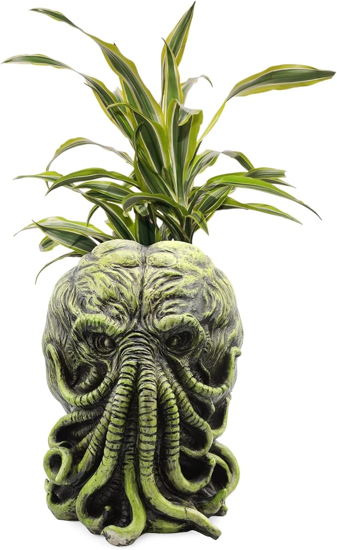 Toy Vault Cthulhu Planter Pot (11-Inch); Large Monster Resin Planter Inspired by H.P. Lovecraft