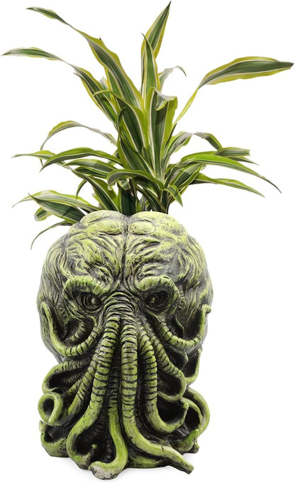 Toy Vault Cthulhu Planter Pot (11-Inch); Large Monster Resin Planter Inspired by H.P. Lovecraft