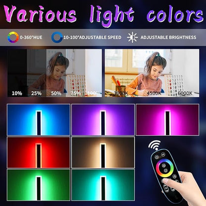2 Pack Modern Outdoor Wall Light, 39.3inch RGB LED Wall Sconce, IP65 Waterproof, Multi-Color Dimmable Light Fixture, Wall Mounted Lamps for Porch, Patio, Garage, House, with Remote Control