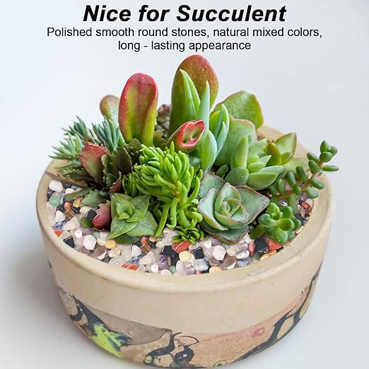 Aquarium Gravel,Landscaping Pebbles, River Rocks Decorative Ornamental Pebbles, DIY Smoothed Rocks for Potted Plant Resin Art Vase Fillers Aquarium Gravel Rocks (Mixed Color, 5 Pounds)