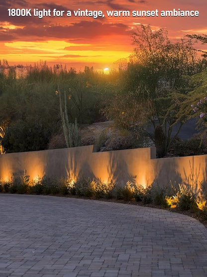 LEONLITE 5CCT Low Voltage LED Landscape Spotlight, Update 1800K2700K3000K4000K5000K Selectable, 5W 12V Pathway Lights Outdoor, CRI90, Aluminum Spot Lights for Garden, ETL, IP65 Waterproof, Pack of 6