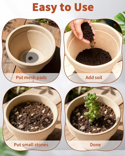 50PCS Flower Pot Hole Mesh Pad, 2 inch Rounds Drainage Hole, Plant Pot Drainage Mat, Plant Potting Mat to Prevent Soil Loss, Gardening Gifts for Friend
