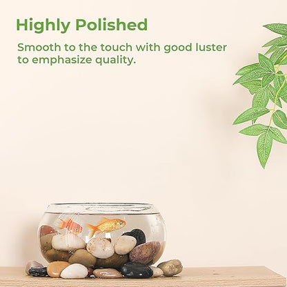 SIDONG 20 LB Mixed River Rocks, 0.4-1.2 Inches Highly Polished Pebbles for Indoor Plants, Decorative Stones for Plants, Fish Tank, Vases, Home Décor, Crafting, Garden Landscaping