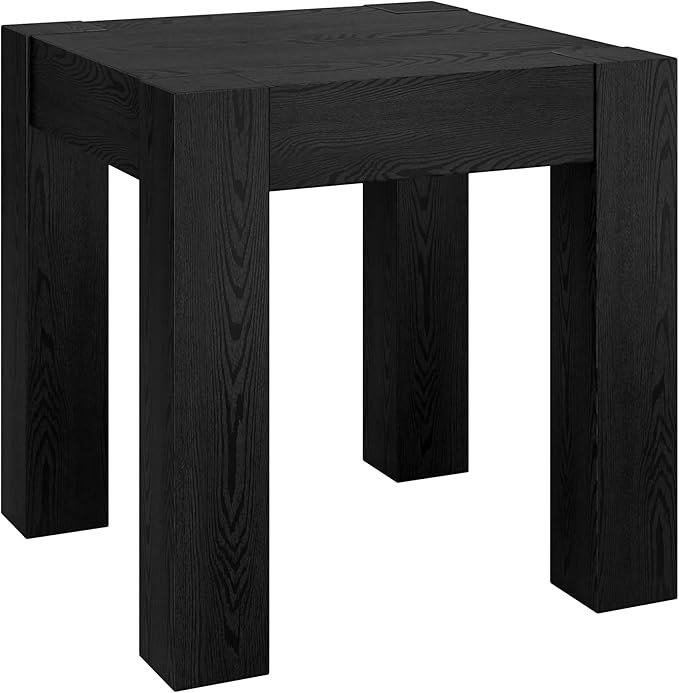 Henn&Hart Langston 22" Wide Square Side Table in Black Grain