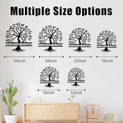 Custom Tree of Life Family Metal Signs, Personalized Tree of Life Wall Decor, Outdoor Yard Decor, Family Sign Wall Decor, Monogram Metal Sign, Custom Tree Yard Sign, Home Decor for Living Room