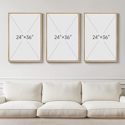 Large Framed Sage Green Abstract Landscape Wall Art for Living Room, 3 Piece Modern Canvas Prints Paintings Artwork for Walls, Nature Rustic Pictures Wall Decor for Bedroom Farmhouse Office 24x36 In