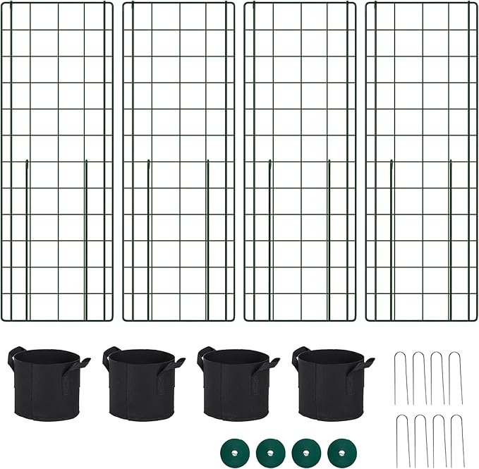 Cucumber Trellis for Garden - 4 Pack, 48" L x 16" W Garden Trellis for Climbing Plants Outdoor with Support Structures, A Frame Trellis for Climbing Vegetables Peas, Vine, Bean