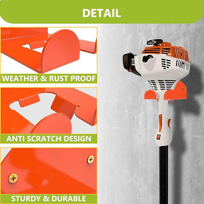 Garage Organizer Grass Trimmer Rack Heavy Duty Weed Eater Hanger Trimmer Hanger Garden Power Tool Hanger for Grass Trimmer, Hedge Trimmer, Garage Trimmer Garden Tools