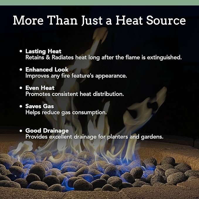 Black Lava Rocks for Fire Pit - 3 to 5 inch 10 lbs - Gas Fireplace Rocks - Black Lava Rock for Propane Fire Pit - Decorative Lava Stone Volcanic Rock for Outdoor & Indoor Gas Fireplace