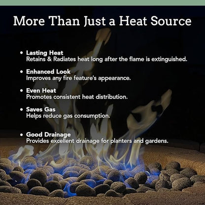 Black Lava Rocks for Fire Pit - 3 to 5 inch 10 lbs - Gas Fireplace Rocks - Black Lava Rock for Propane Fire Pit - Decorative Lava Stone Volcanic Rock for Outdoor & Indoor Gas Fireplace