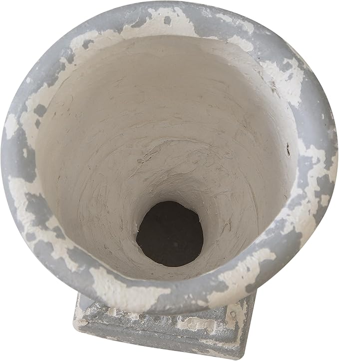 SOFE 12 Inches Tall Shabby Chic Urn Planters for Outdoor Plants, Vintage Resin Planter Pot, Flower Pot Rustic Outdoor Vases for Porch, Farmhouse Pedestal Planters