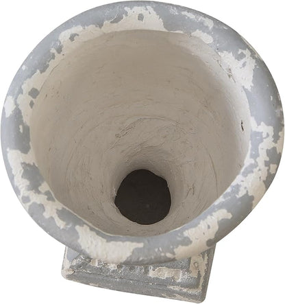 SOFE 12 Inches Tall Shabby Chic Urn Planters for Outdoor Plants, Vintage Resin Planter Pot, Flower Pot Rustic Outdoor Vases for Porch, Farmhouse Pedestal Planters