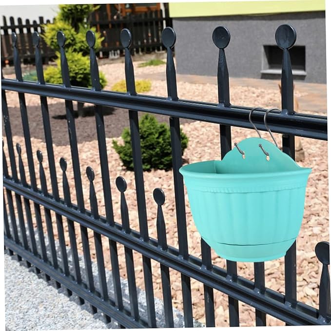 BESPORTBLE Plastic Half Round Flower Pot Hook Easy to Hang Wall-Mounted Planter Stylish Wall Hanging Pot for Home Office Sturdy Safe for Plant Storage