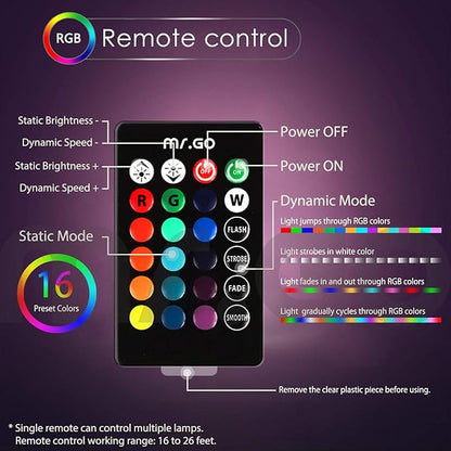 Mr.Go 6-inch LED Ball Light and 4-inch LED Cube Light Bundle, Remote Control, 16 RGB Colors 4 Modes, Dimmable, Rechargeable, Waterproof, Great as Night Light Mood Lamp Ambient Lighting Decorations