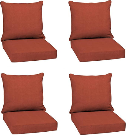 Arden Olefin Outdoor Deep Seat Cushion Set (4-Pack), 24 in x 24 in, Weather-Proof, Rain-Proof, Fade Resistant Patio Cushion for Chair, Sofa, and Couch Sedona Woven Texture