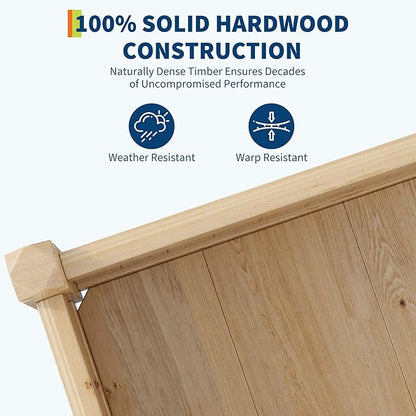 Large Wooden Raised Garden Bed 43.5" l x 16" w x 14" h, Outdoor Rectangular Planter Box for Vegetables, Flowers, Herbs, Yard, Patio, Backyard & Greenhouse, Elevated Horticulture Wood Garden Planter