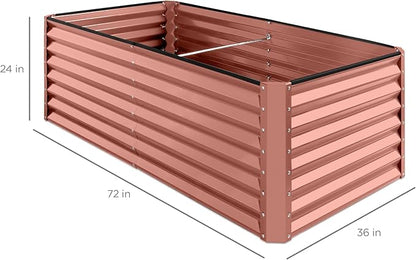 Best Choice Products 6x3x2ft Outdoor Metal Raised Garden Bed, Deep Root Box Planter for Vegetables, Flowers, Herbs, and Succulents w/ 269 Gallon Capacity - Terracotta