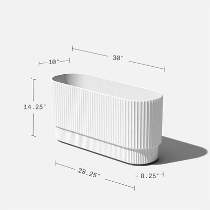 Veradek Demi Series Long Planter for Porch, Patio, Backyard | Durable Plastic-Stone Composite Material | Modern Décor for Shrubs, Flowers
